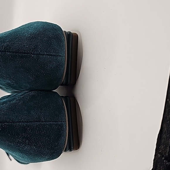 Franco Sarto Tracy Square Toe Blue Green Suede Flat 7.5M - Picture 4 of 6